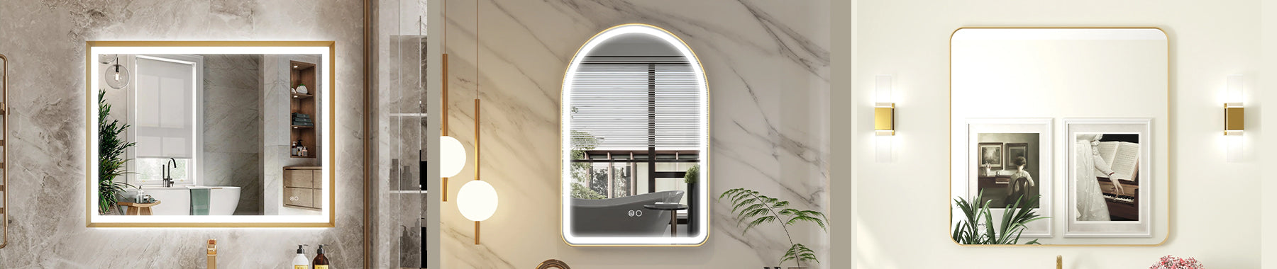 Brushed Gold Bathroom Mirror
