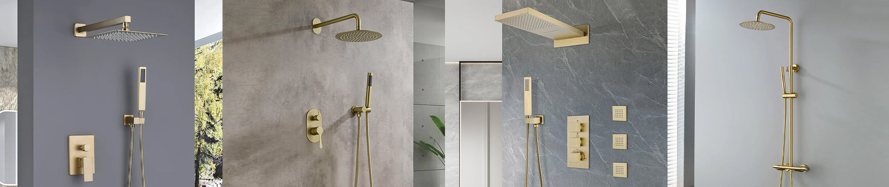 Brushed Gold Shower System