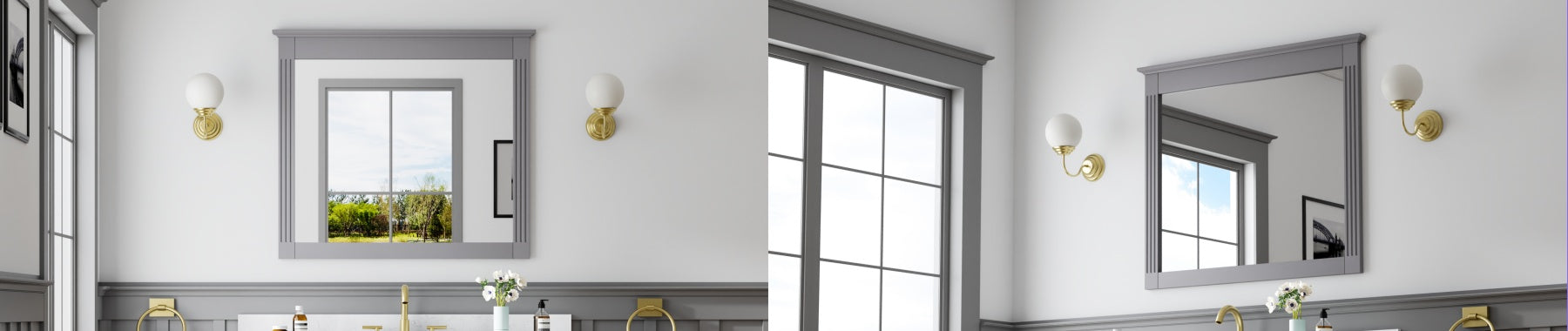 Titainum Grey Bathroom Mirror