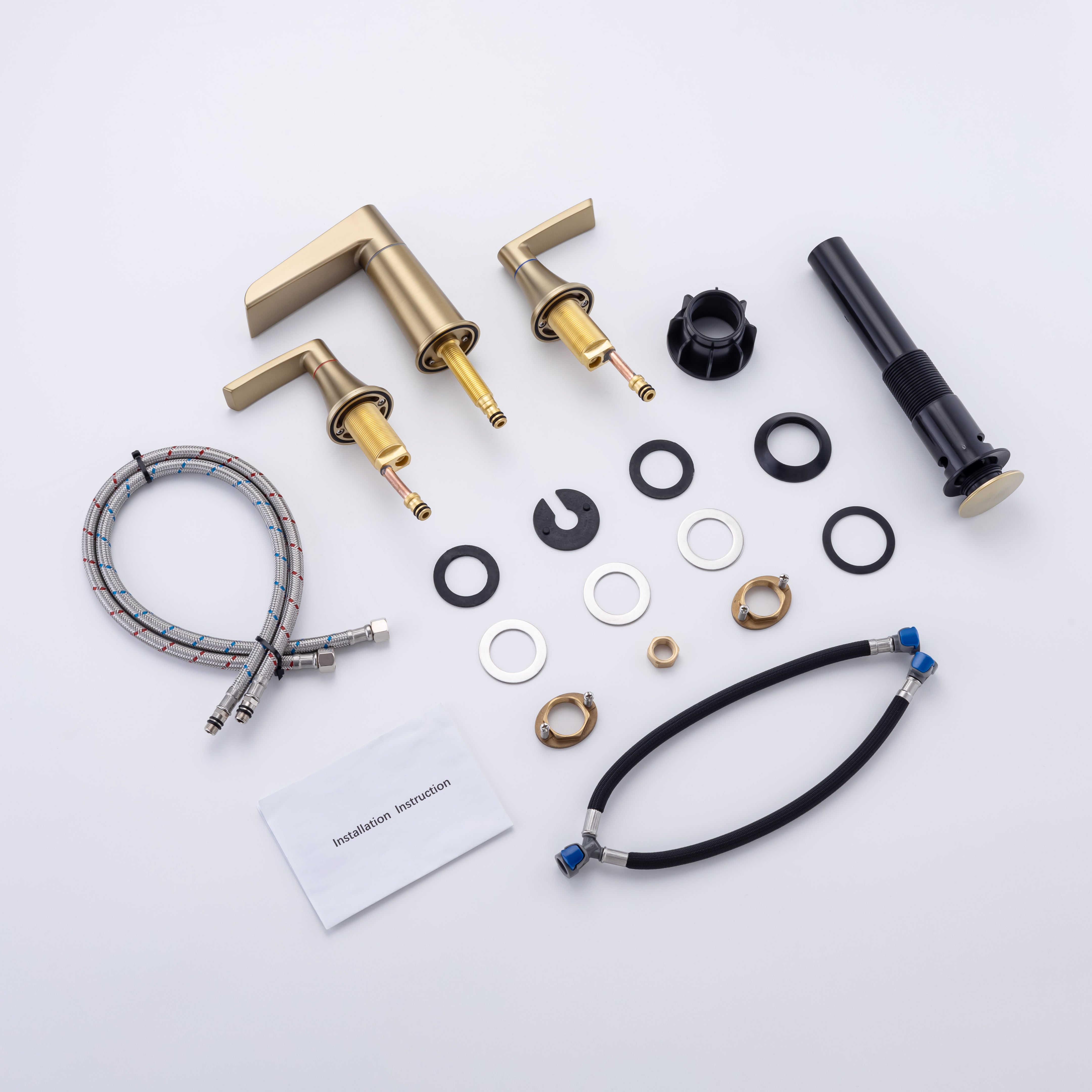 Waterfall Bathroom Faucet Contemporary 2-Handle Bathroom Faucet with Drain Kit