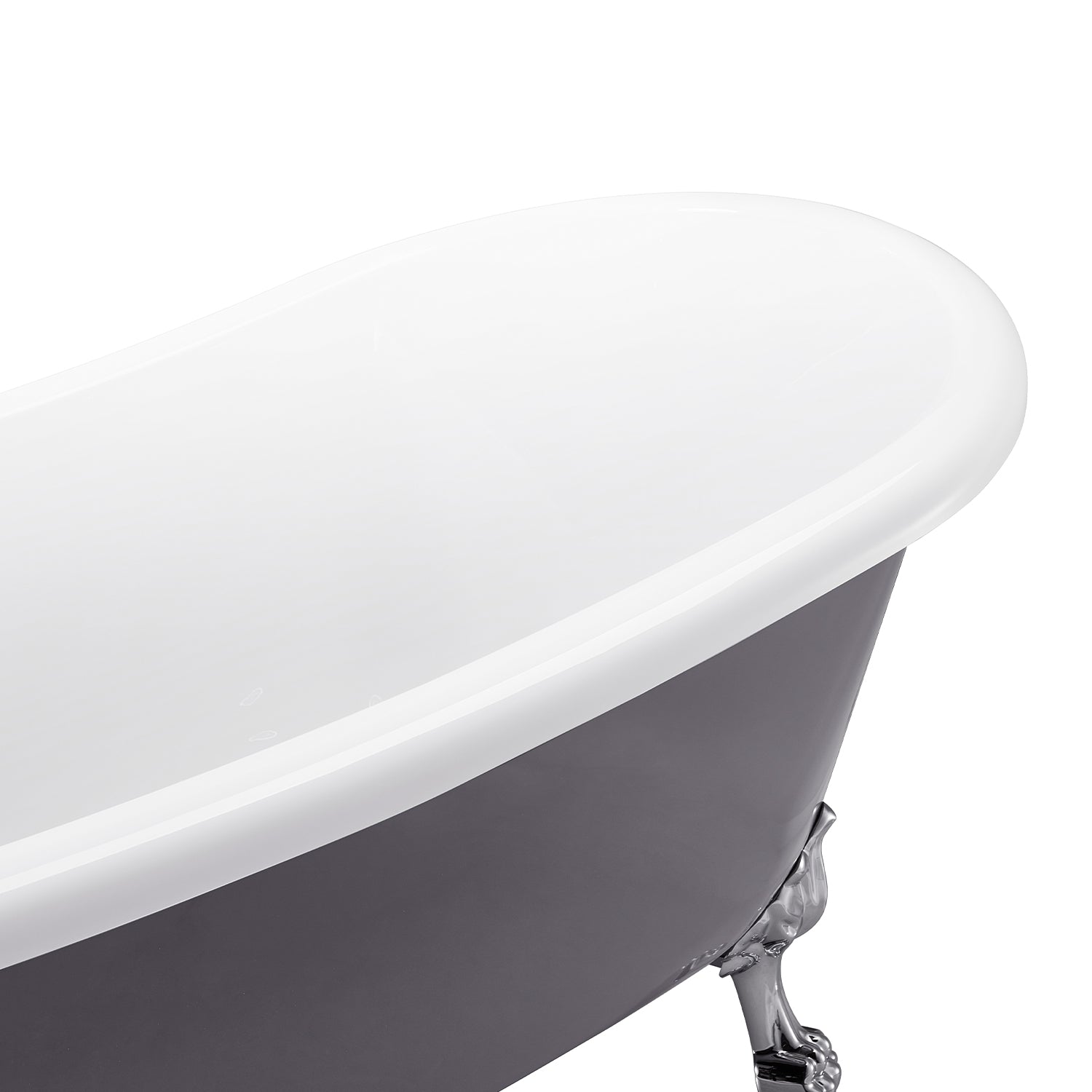 66″ Gloss Acrylic Oval Freestanding Soaking Clawfoot Bathtub