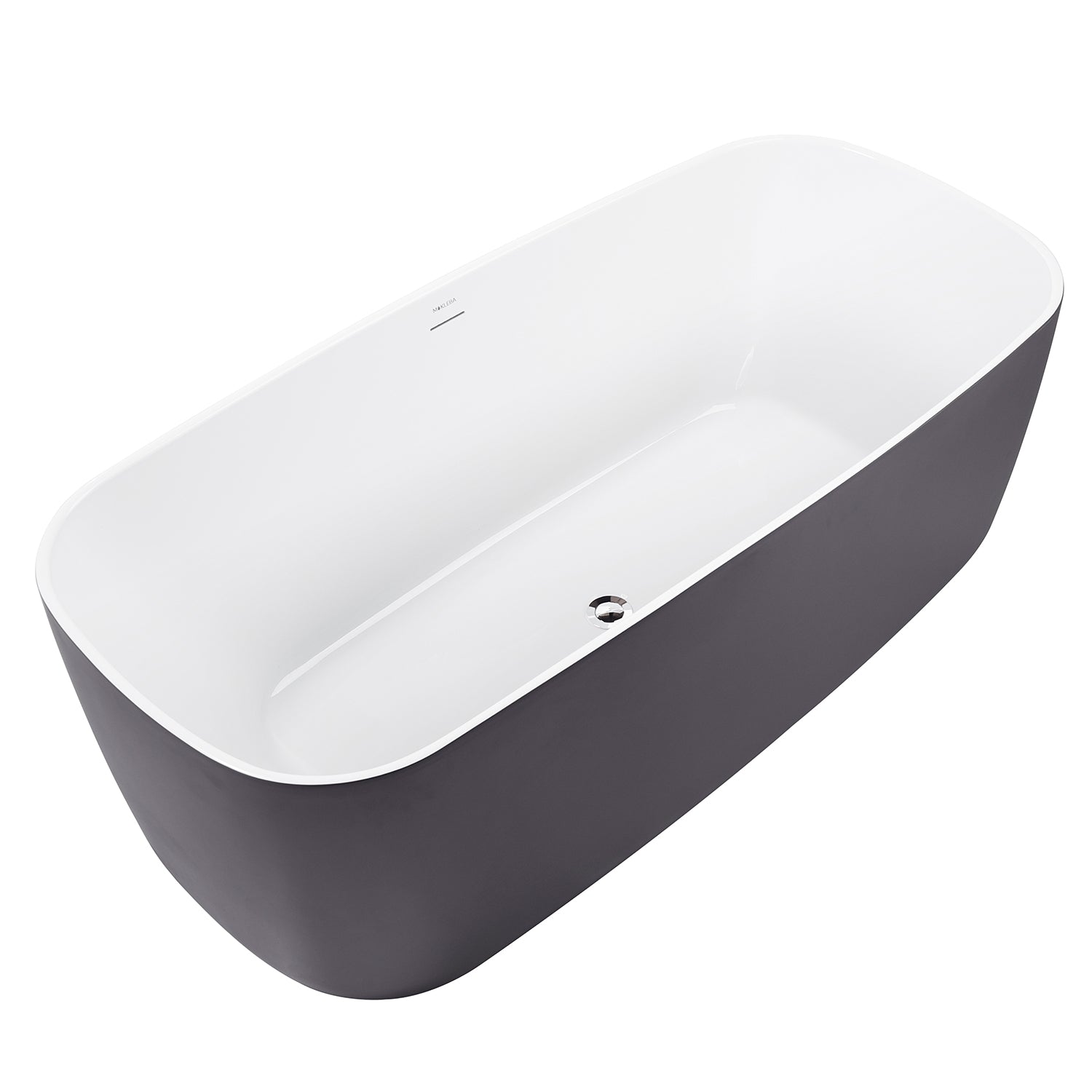 59" Gloss  Acrylic Oval Freestanding Soaking Bathtub