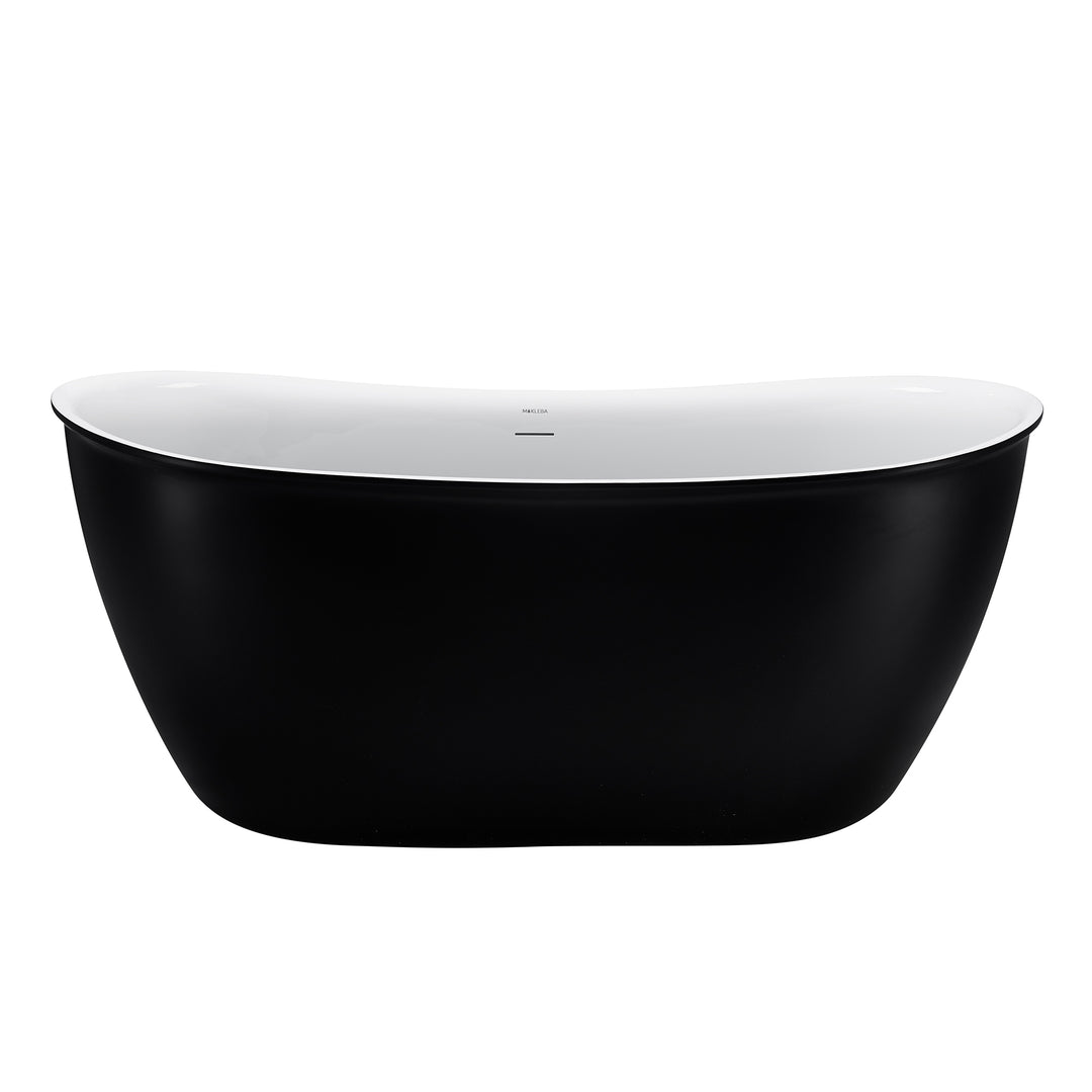 59" Gloss Acrylic Oval Freestanding Soaking Bathtub