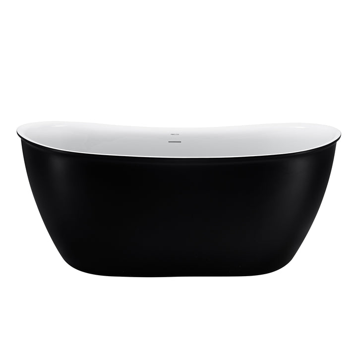 59" Gloss Acrylic Oval Freestanding Soaking Bathtub