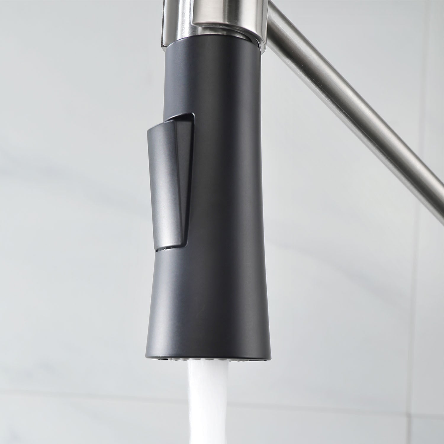 Matte Black Single Handle Kitchen Faucet with Soap Dispenser and Pull Down Sprayer