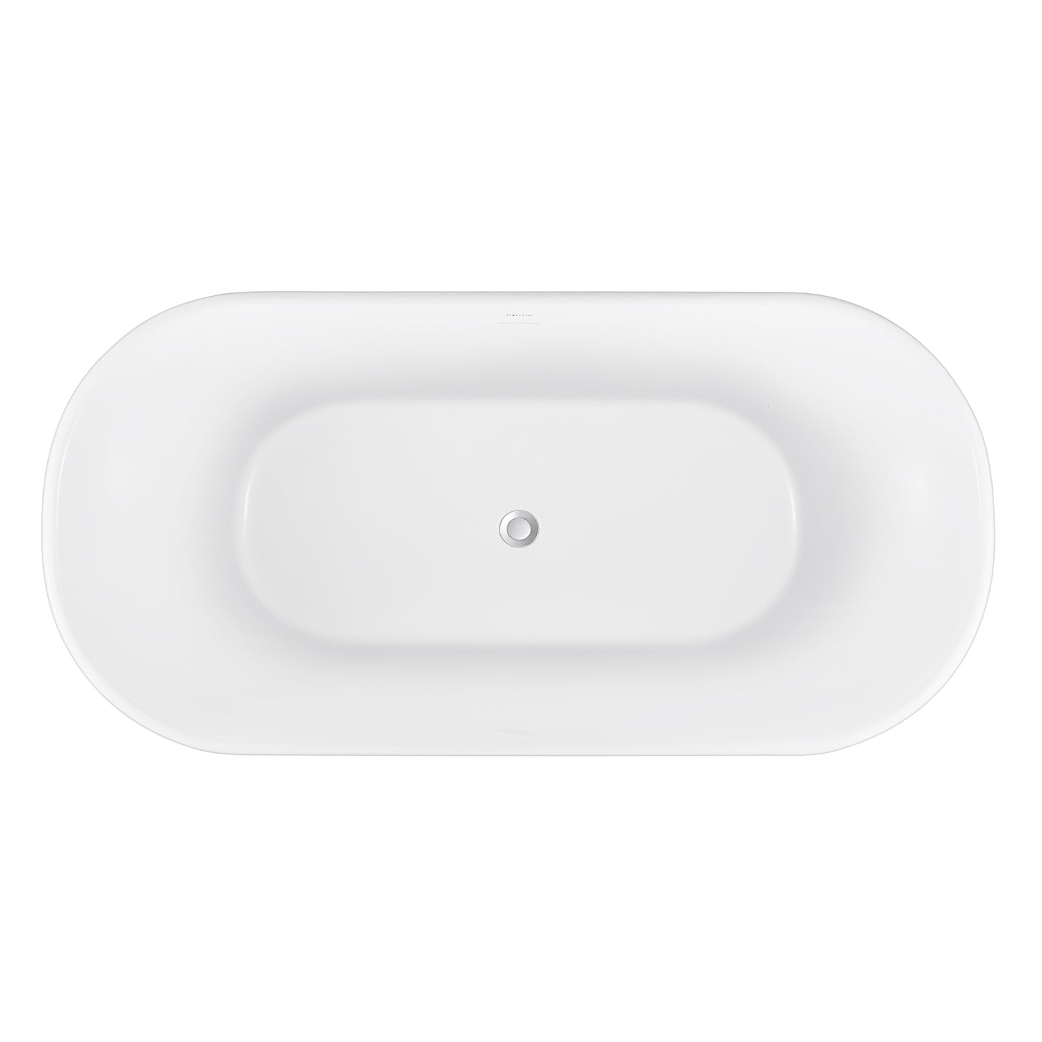 59″ Gloss Acrylic Oval Freestanding Soaking Bathtub