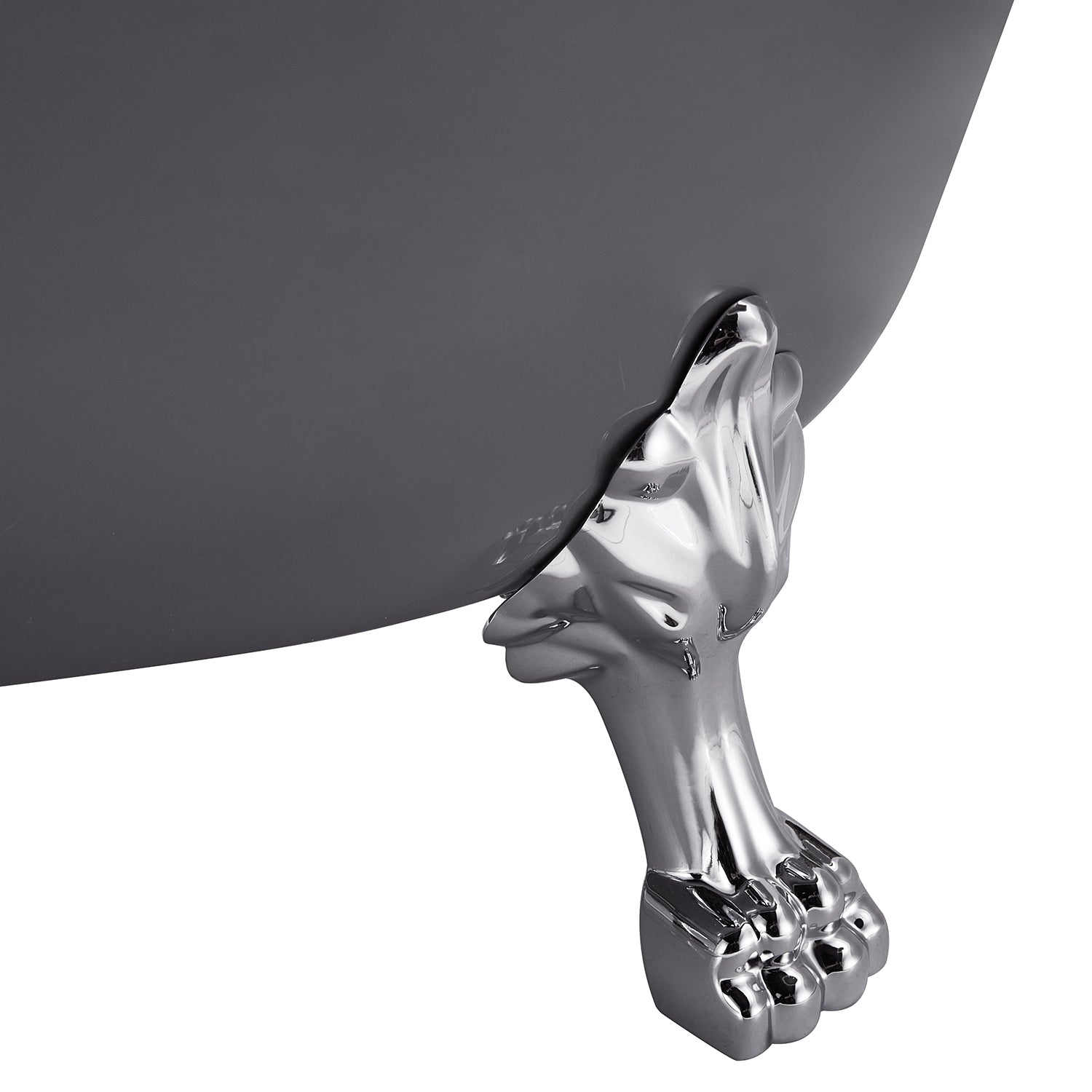 66″ Gloss Acrylic Oval Freestanding Soaking Clawfoot Bathtub