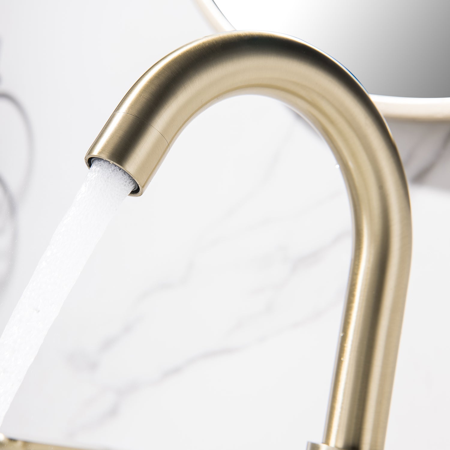 304 Stainless Steel Bathroom Sink Faucet 3 Hole Widespread With Valve