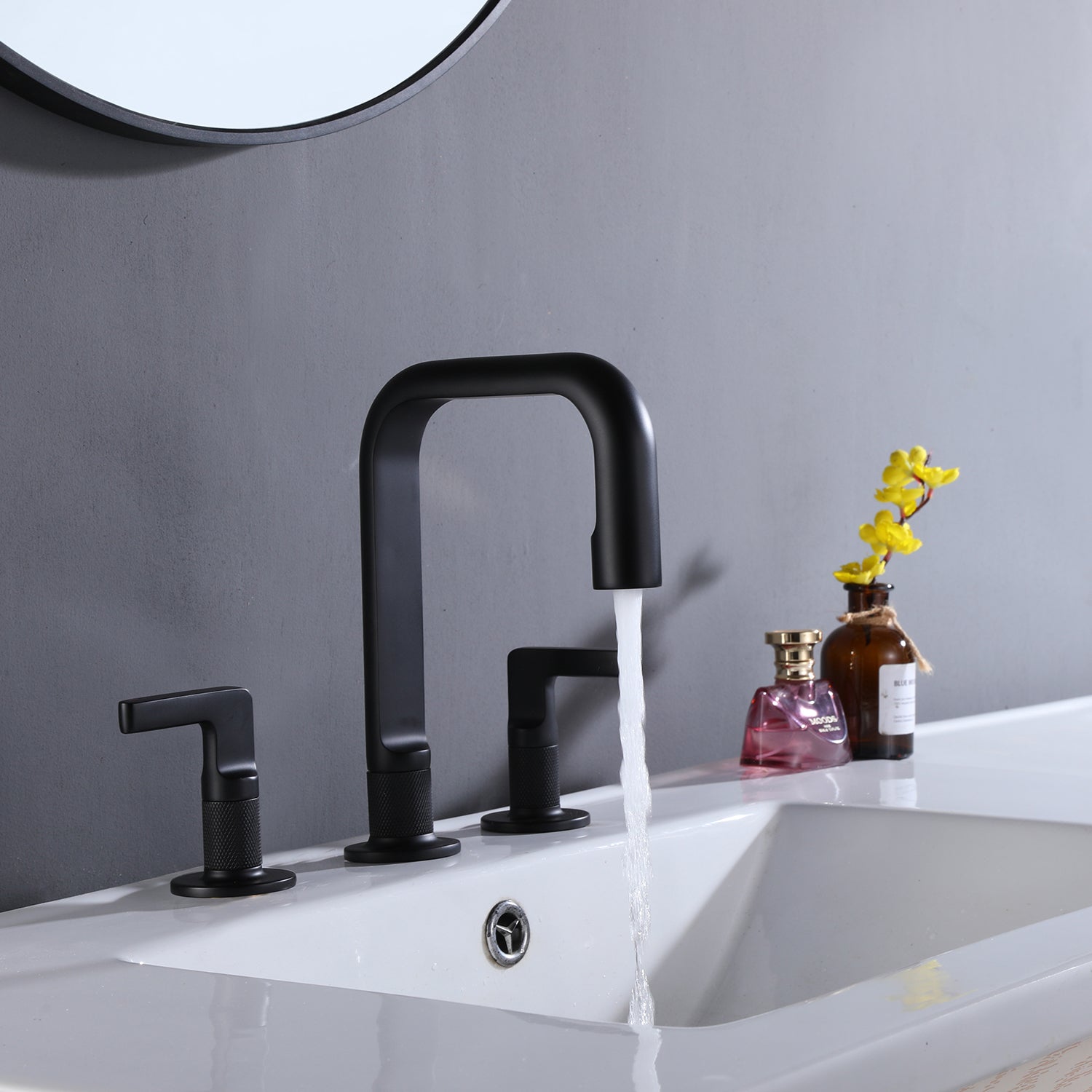 8 in. Widespread Double Handle Solid Brass Bathroom Faucet