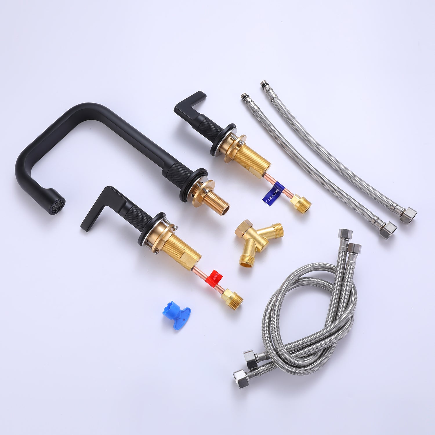 8 in. Widespread Double Handle Solid Brass Bathroom Faucet