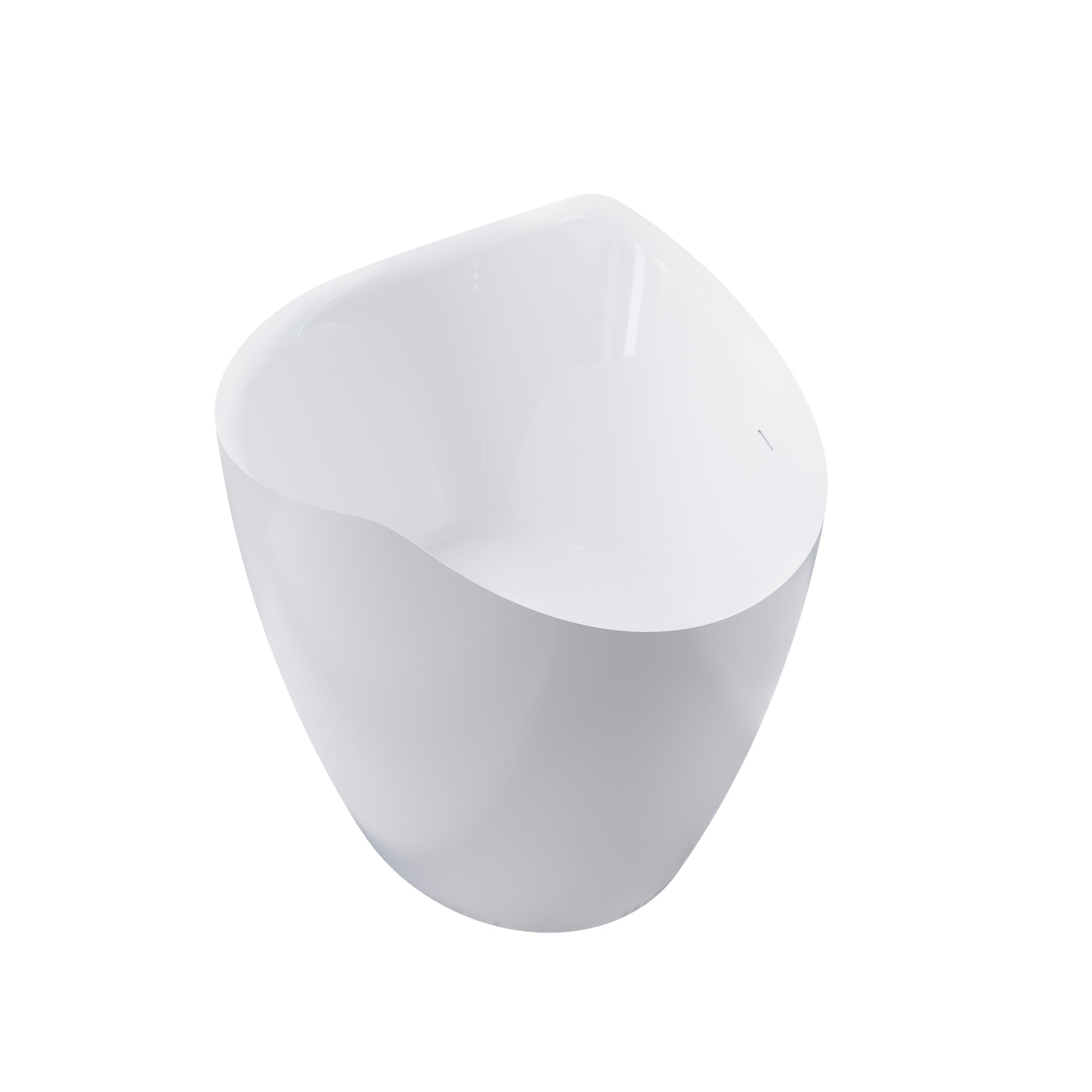 70" Freestanding Glossy White Acrylic Bathtub with Overflow and Drain