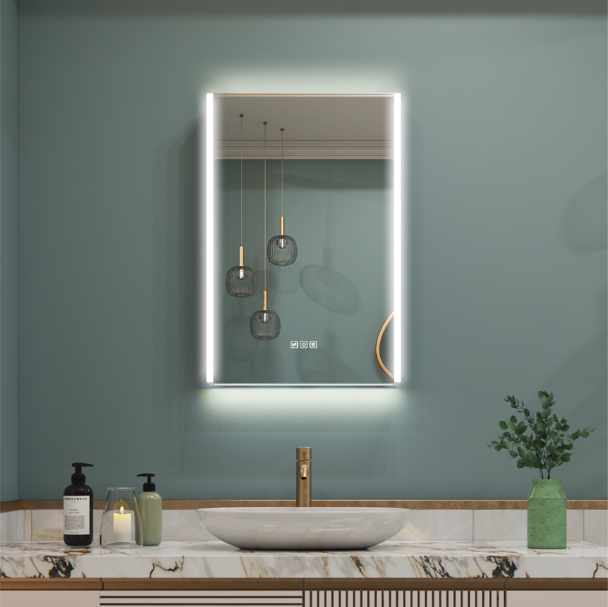 20 in. x 30 in. Lighted LED Fog Free Surface Mount Silver Mirrored Soft Close Right Medicine Cabinet