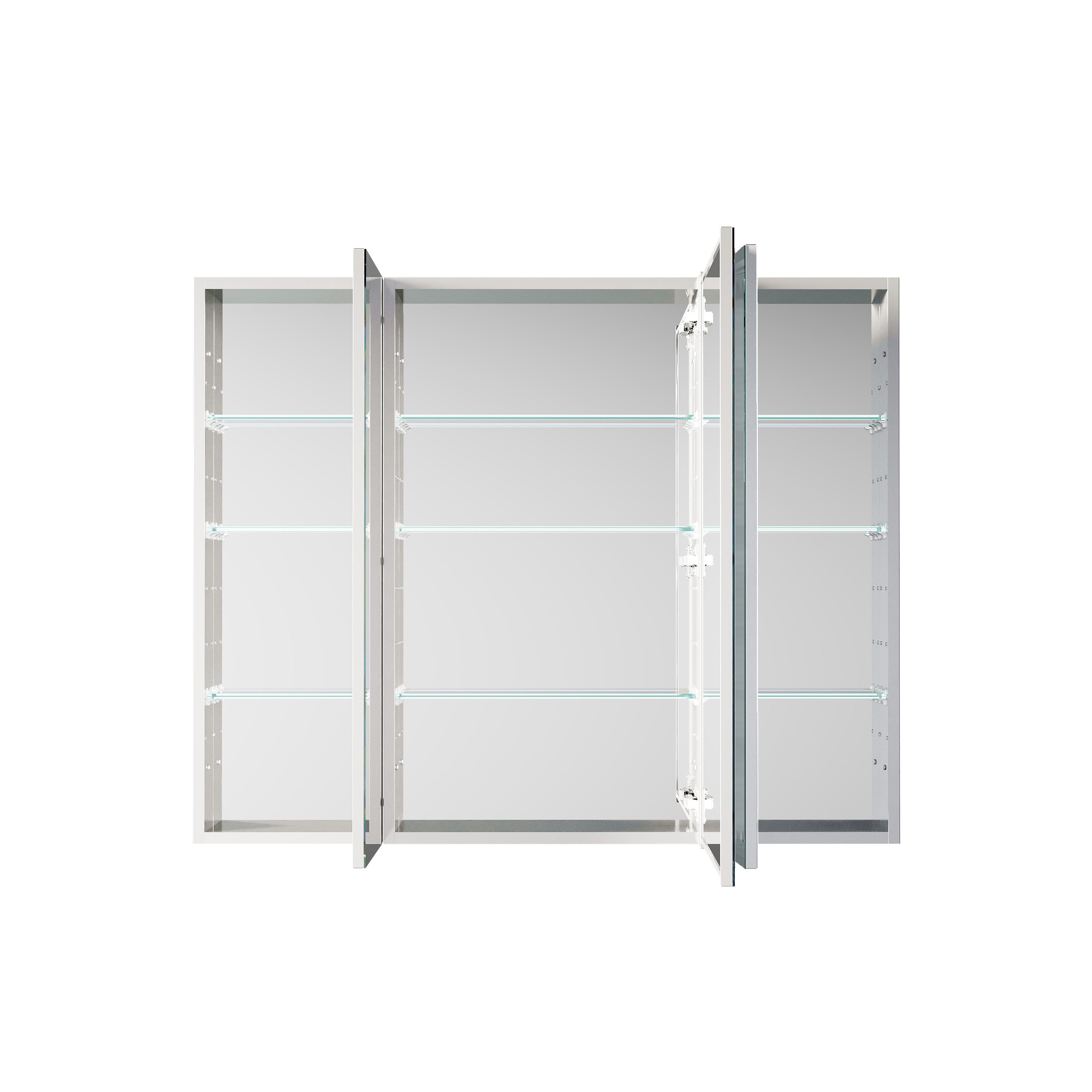 44 in. ×36 in. Copper-Free Tri-Views Mirror Medicine Cabinet with Adjustable Shelves and 3 Doors