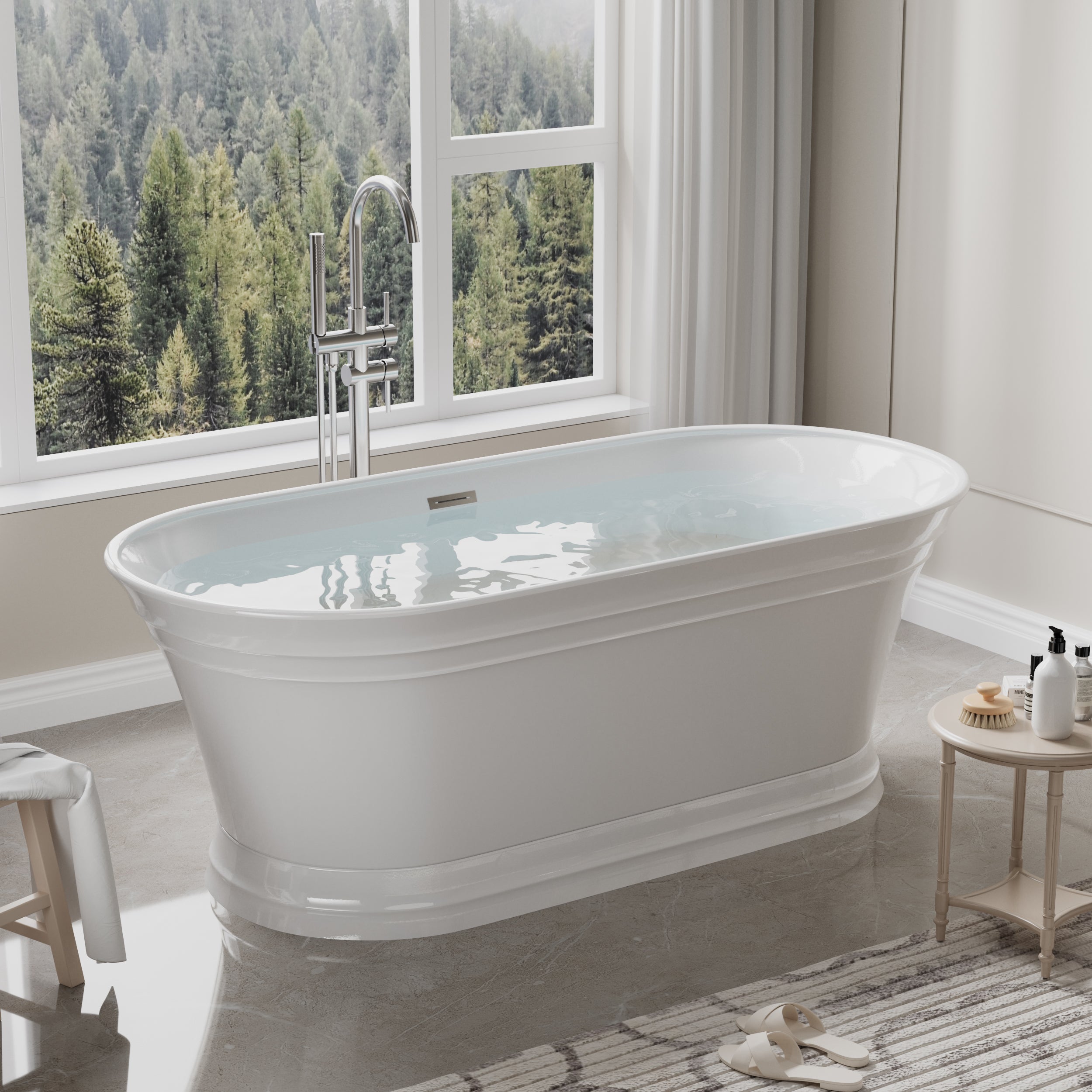Soaking Bathtub in White