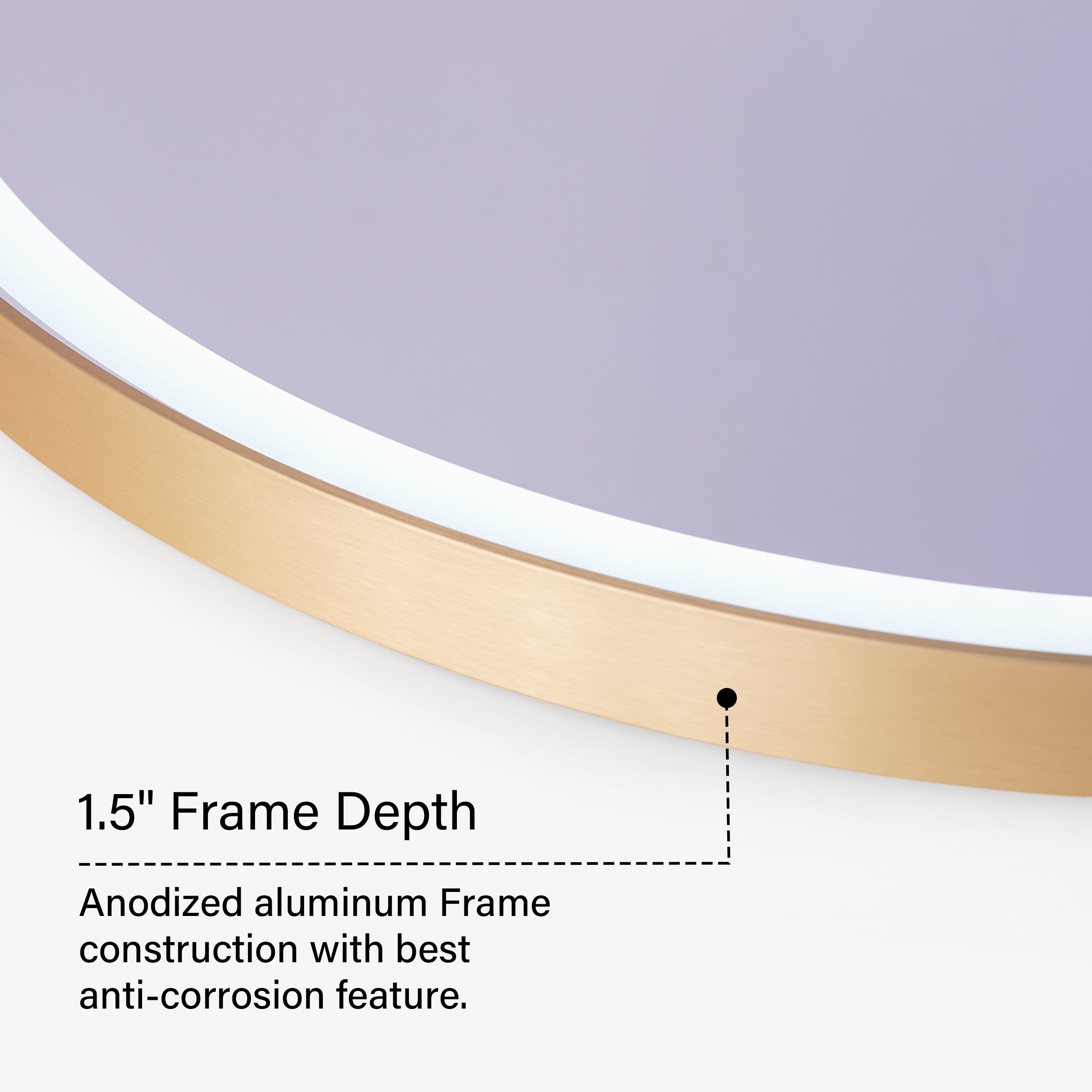 28 in. W x 28 in. H Framed Round LED Light Bathroom Vanity Mirror in Brushed Gold