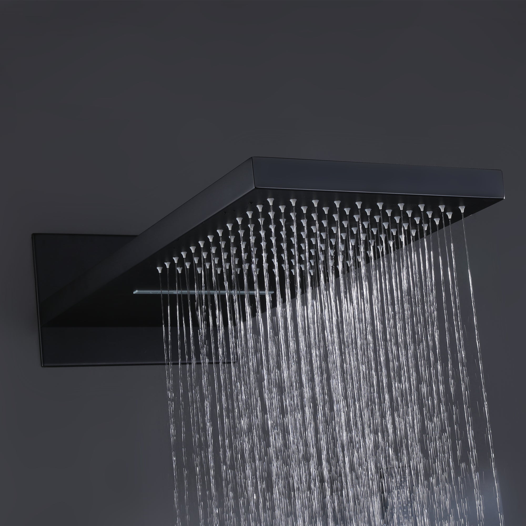 Wall Mounted Bathroom Luxury Rainfall Mixer Shower System with Tub Spout Combo Set