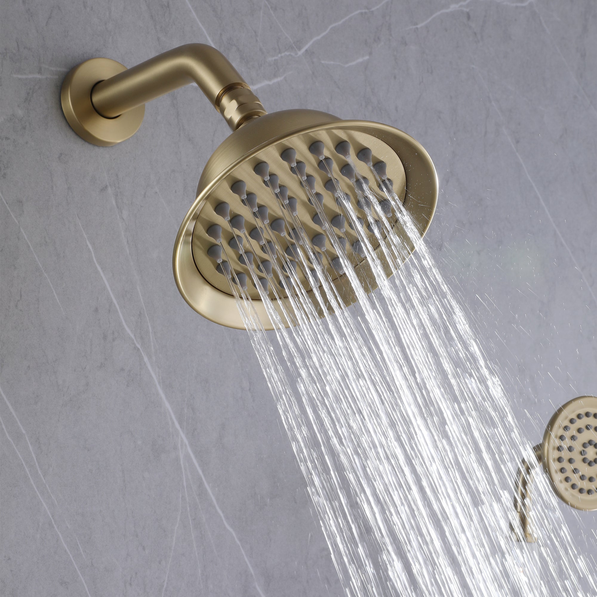 1-Spray Patterns 5.91 in. Wall Mount Dual Shower Heads in Spot Resist