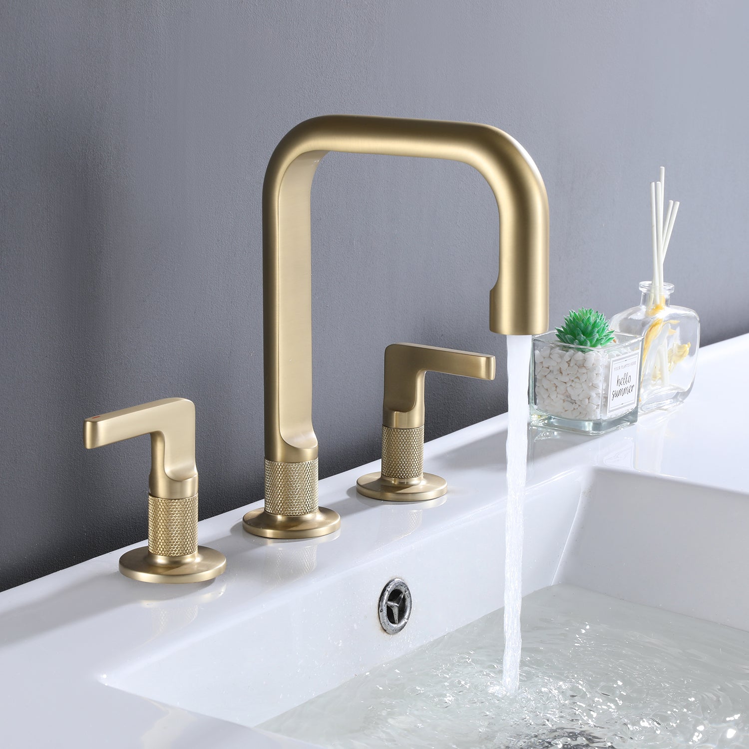 8 in. Widespread Double Handle Solid Brass Bathroom Faucet