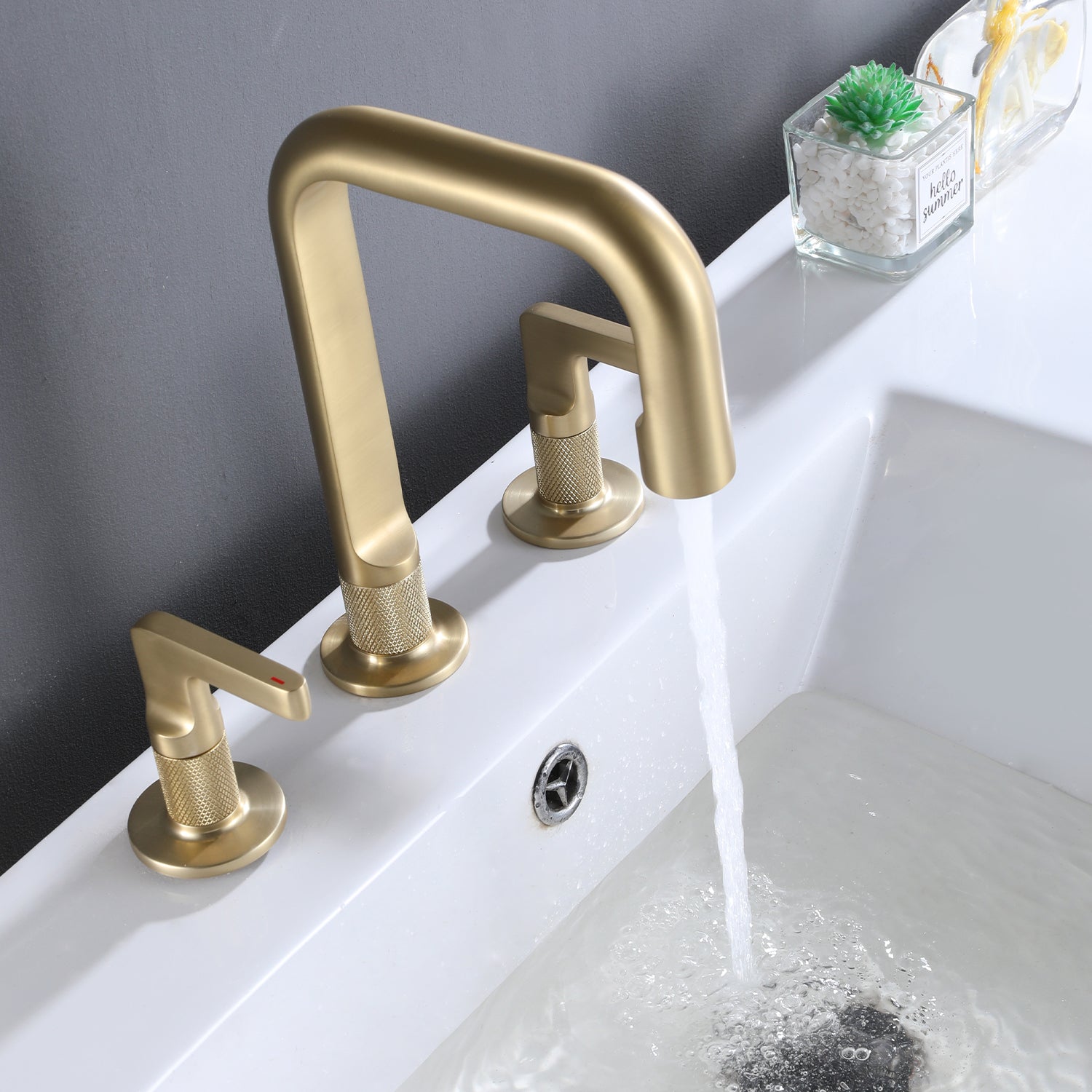 8 in. Widespread Double Handle Solid Brass Bathroom Faucet