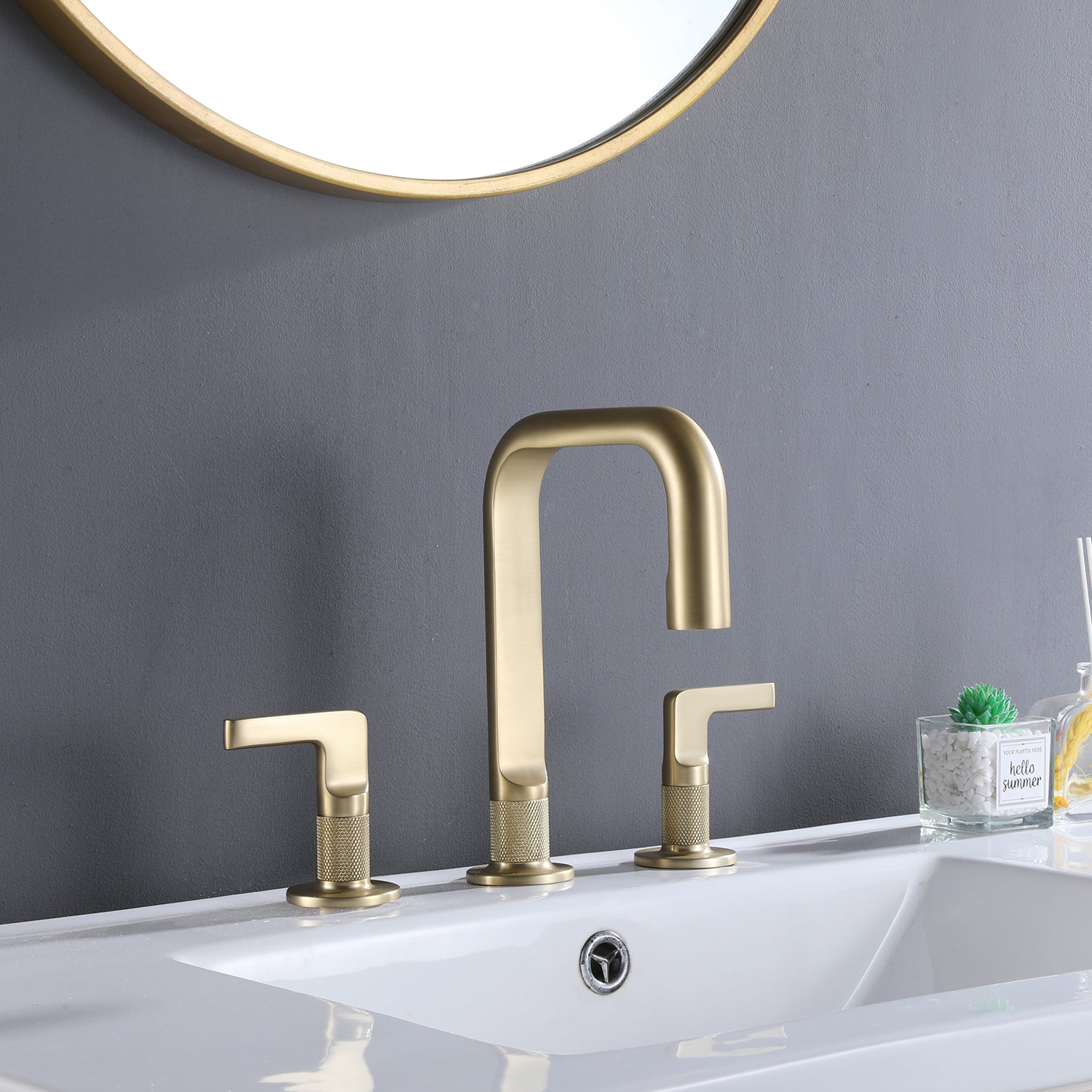 8 in. Widespread Double Handle Solid Brass Bathroom Faucet