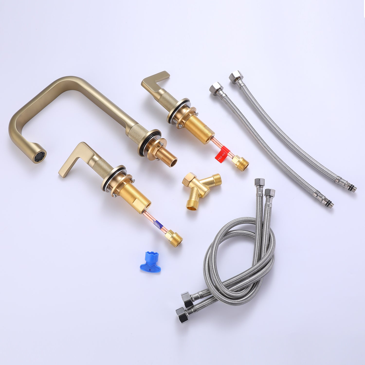 8 in. Widespread Double Handle Solid Brass Bathroom Faucet
