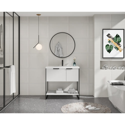 36" Bathroom Vanity whit Resin Basin Top