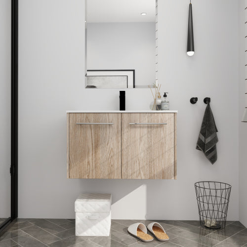 30" Wall Mounted Bathroom Vanity