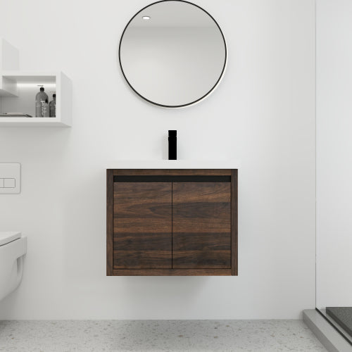 24" Bathroom Cabinet With Sink,Soft Close Doors,Float Mounting Design For Small Bathroom