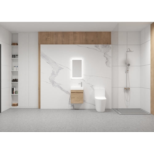 18" Floating Wall-Mounted Bathroom Vanity with White Resin Sink & Soft-Close Cabinet Door