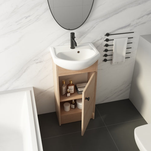18" Freestanding Bathroom Vanity, Small Bathroom Vanity With Sink, Bathroom Vanity and Sink Combo