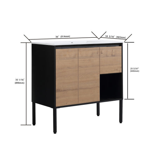 36" Bathroom Vanity with Ceramic Sink