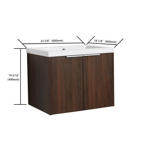 24" Bathroom Cabinet With Sink,Soft Close Doors,Float Mounting Design For Small Bathroom