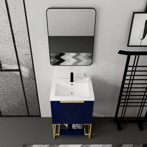 24" Freestanding Bathroom Vanity With Resin Basin