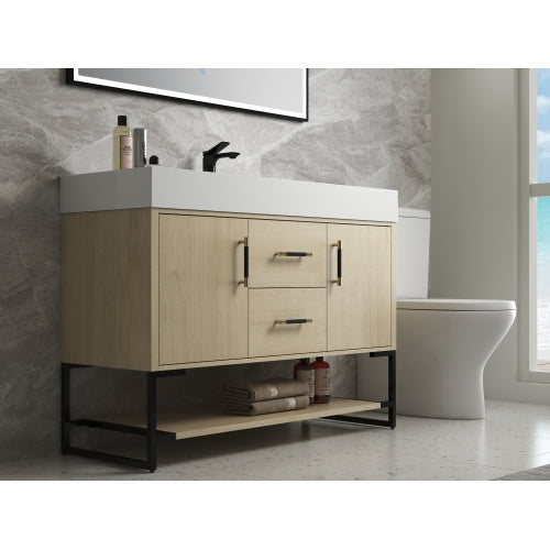 48" Bathroom Vanity Freestanding Design With Resin Sink