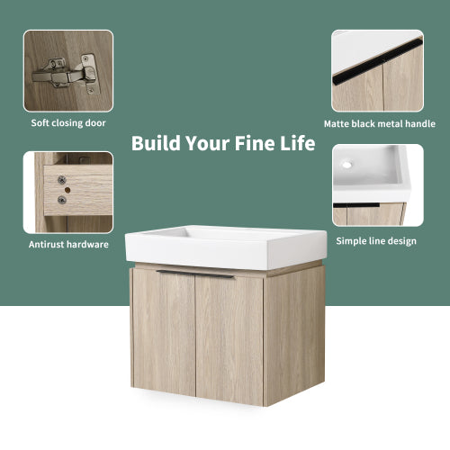 24" Bathroom Vanity With Ceramic Basin