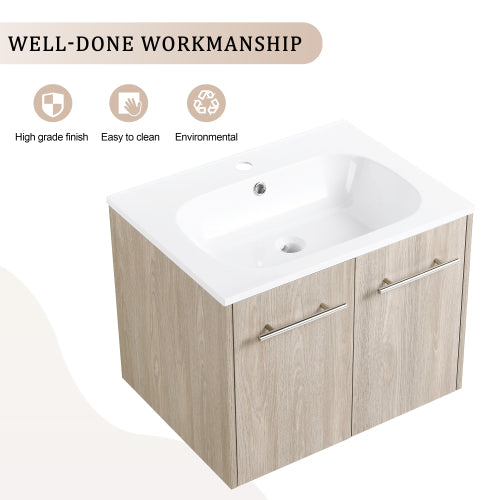 24" Wall Mounted Bathroom Vanity