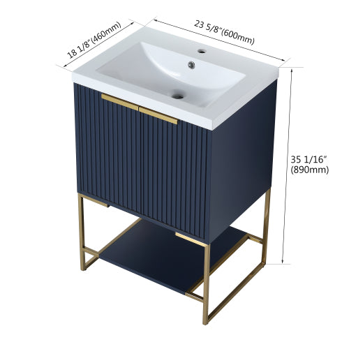 24" Freestanding Bathroom Vanity With Resin Basin