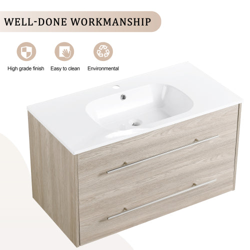 Wall-mounted vanity cabinet