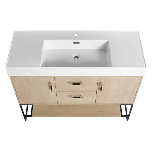 48" Bathroom Vanity Freestanding Design With Resin Sink