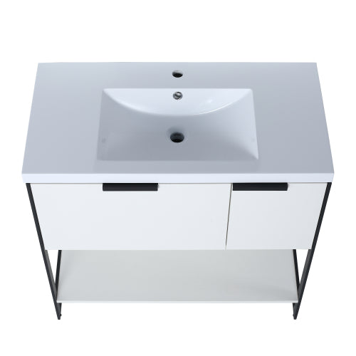 36" Bathroom Vanity whit Resin Basin Top