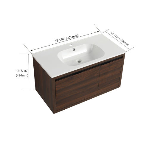36" Bathroom Vanity With Gel Sink