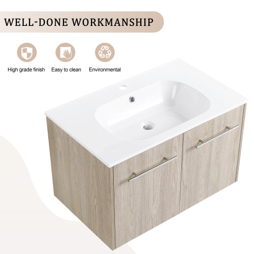 30" Wall Mounted Bathroom Vanity