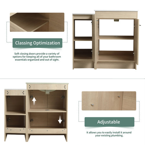 Adjustable bathroom cabinet sink