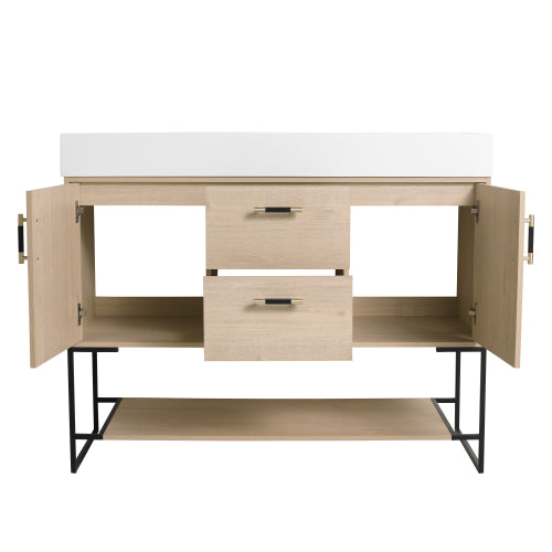 48" Bathroom Vanity Freestanding Design With Resin Sink