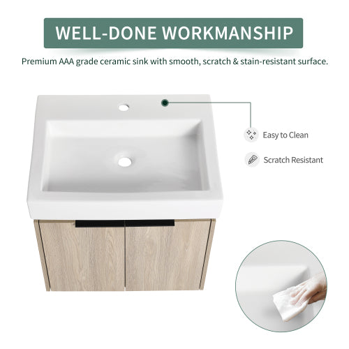 24" Bathroom Vanity With Ceramic Basin