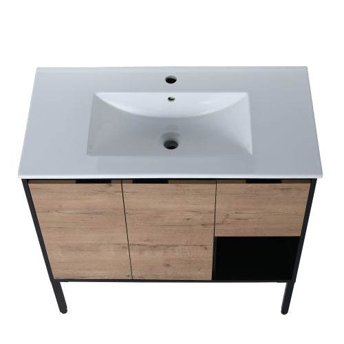 36" Bathroom Vanity with Ceramic Sink