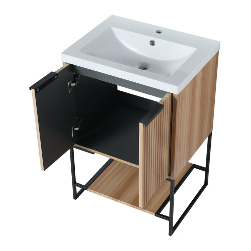 24" Freestanding Bathroom Vanity With Resin Basin