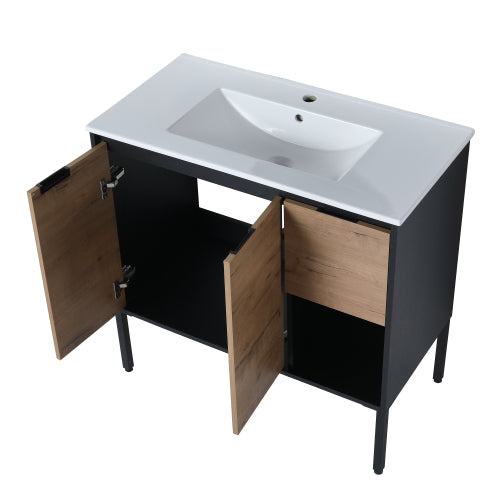 36" Bathroom Vanity with Ceramic Sink