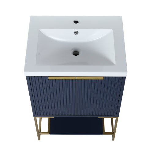 24" Freestanding Bathroom Vanity With Resin Basin