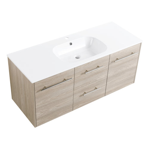 Single hole vanity cabinet with sink